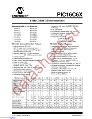 PIC16C61-04E/P datasheet  