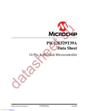PIC12F529T39AT-I/ST datasheet  