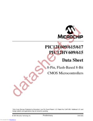 PIC12F617-E/P datasheet  