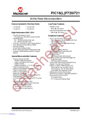 PIC16F721-I/SS datasheet  