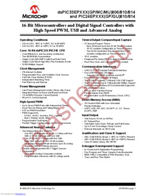 DSPIC33EP512MC806T-E/PT datasheet  