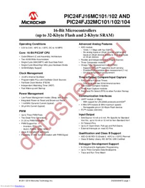 PIC24FJ32MC104-E/ML datasheet  