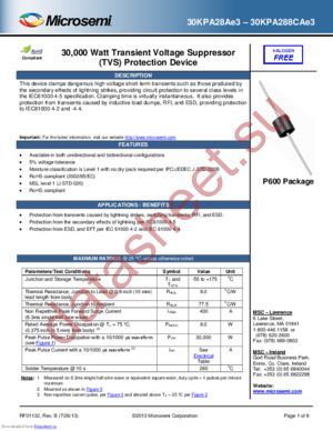 30KPA170CAE3 datasheet  