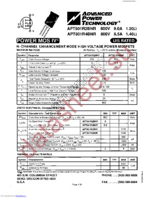 APT801R4BNR-GULLWING datasheet  