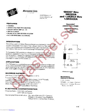 1.5KE6.8-400A datasheet  