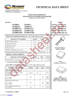 2n2907aubc datasheet  