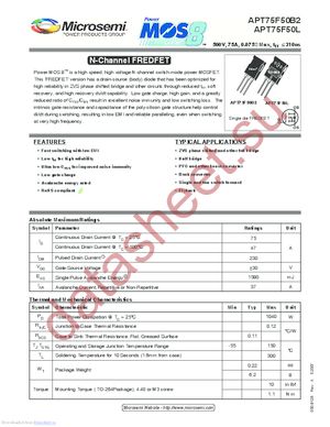 APT75F50B2 datasheet  