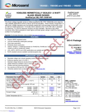 JANTX1N4493ME3 datasheet  