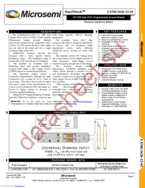 LXMG1626-12-65 datasheet  