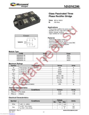 MSDM200-16 datasheet  