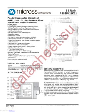 AS5SP128K32DQCR-6/ET datasheet  