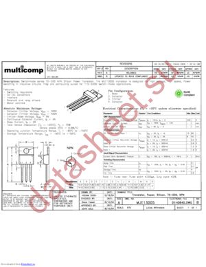 MJE13005 LEADFREE datasheet  