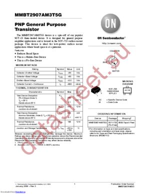 MMBT2907AM3 datasheet  