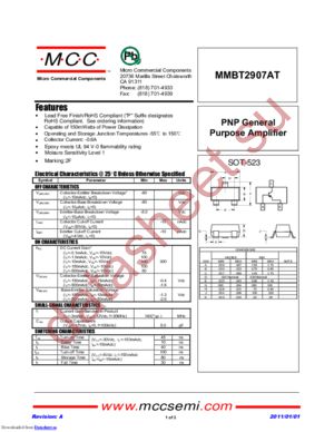 MMBT2907AT_11 datasheet  