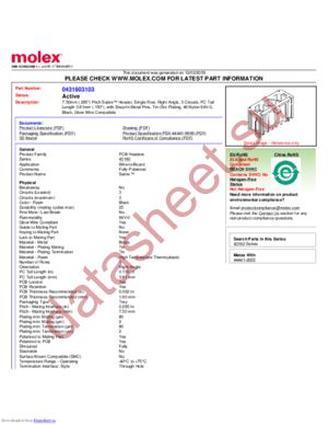 0431603103 datasheet  