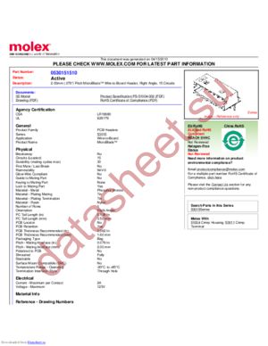 0530151510 datasheet  