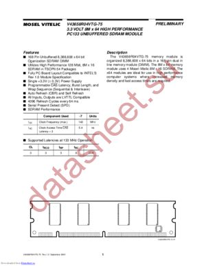 V43658R04VTG-75 datasheet  