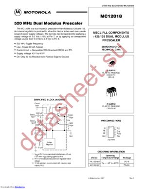MC12018 datasheet  