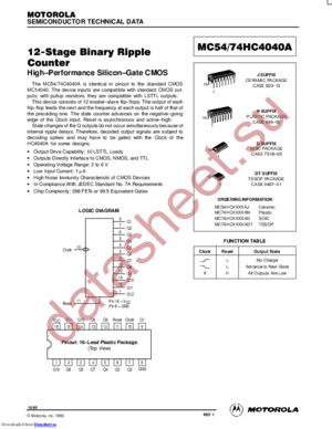 MC54HC4040A datasheet  