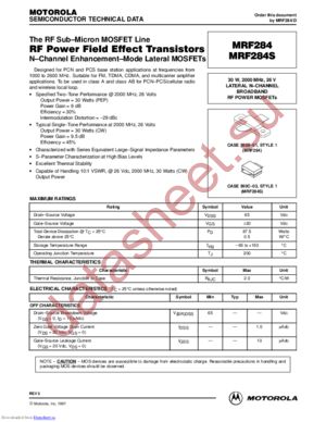 MRF284 datasheet  