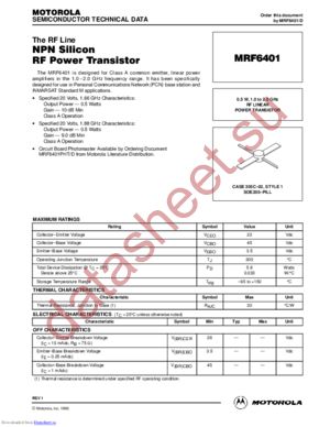 MRF6401 datasheet  