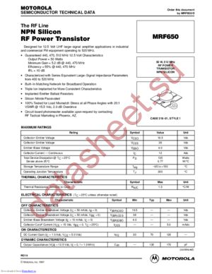 MRF650 datasheet  
