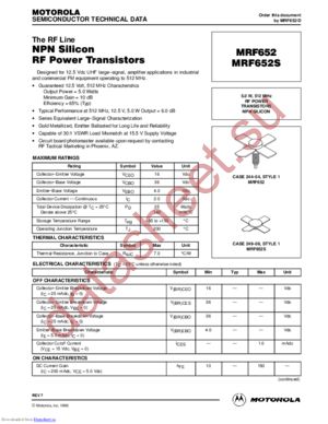 MRF652S datasheet  