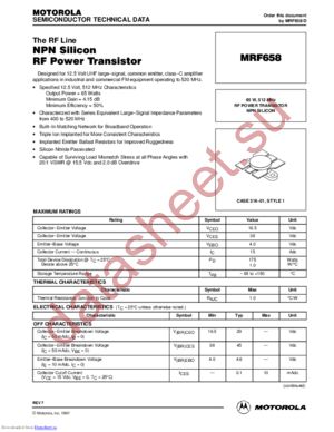 MRF658 datasheet  