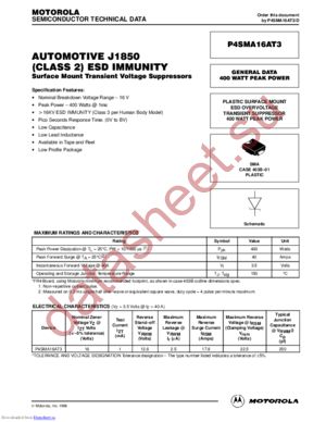 P4SMA16AT3 datasheet  