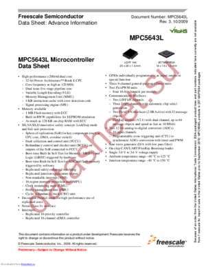 SPC5643LF0MLQ1 datasheet  