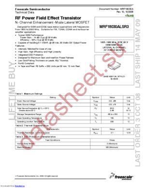 MRF18030ALSR datasheet  