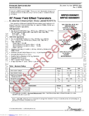 MRF6S18060MR1 datasheet  