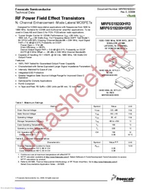 mrf6s19200h datasheet  