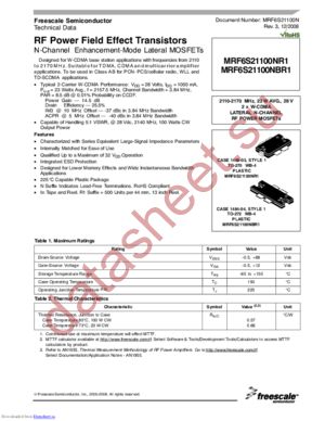 MRF6S21100NR1_08 datasheet  