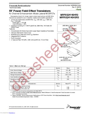 MRF6S24140HR3_08 datasheet  