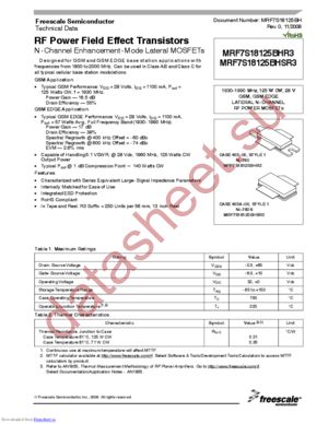 mrf7s18125bh datasheet  