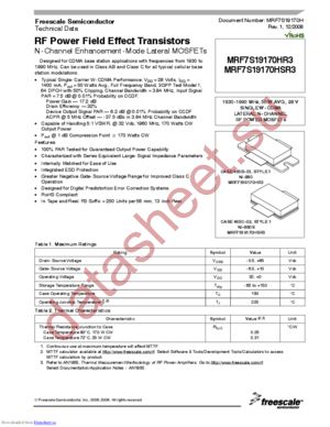 MRF7S19170HR3_08 datasheet  