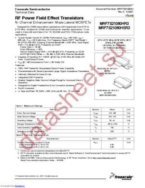 mrf7s21080h datasheet  