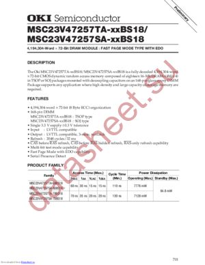 MSC23V47257SA-60BS18 datasheet  