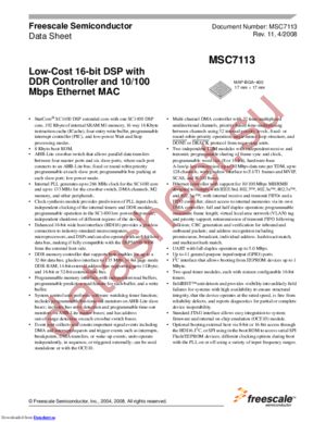 MSC7113VF800 datasheet  