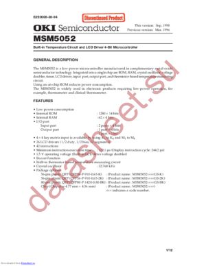 msm5052 datasheet  