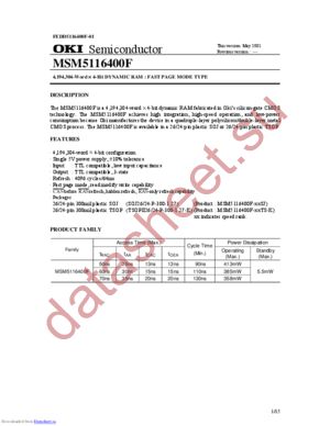 MSM5116400F-50SJ datasheet  