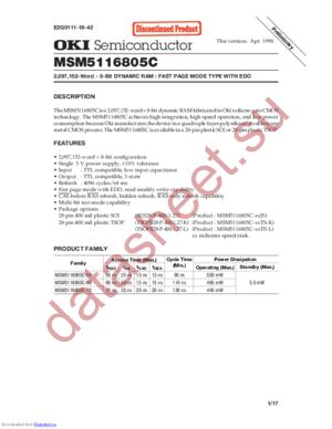 MSM5116805C-70 datasheet  
