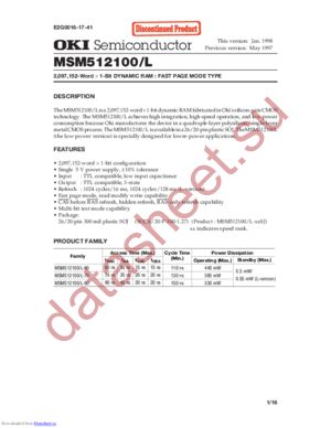 MSM512100-60SJ datasheet  