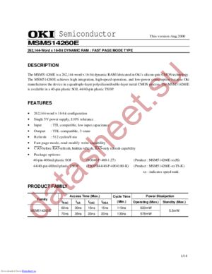 MSM514260E-60 datasheet  