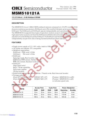 MSM518121A-10 datasheet  