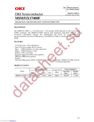 MSM51X17400F-10 datasheet  