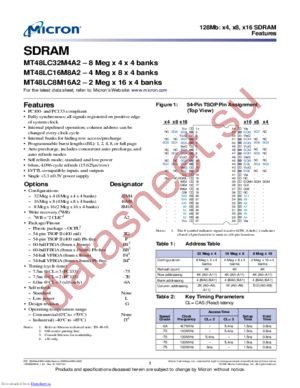 MT48LC8M16A2P-6A:GTR datasheet  