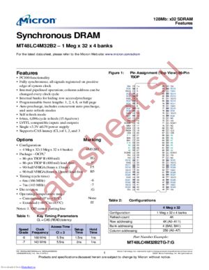 MT48LC4M32B2P-7:GTR datasheet  