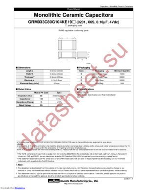 GRM033R60J104KE19J datasheet  